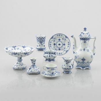 A 30-piece porcelain "Blue fluted", half and full lace coffee service, Royal Copenhagen, Denmark.