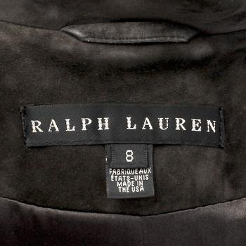 RALPH LAURE, a grey suede jacket, size 8.