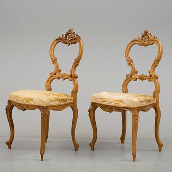 STOLAR, 5 st. Nyrokoko, omkring 1900. Myrstedt och Son, Stockholm.