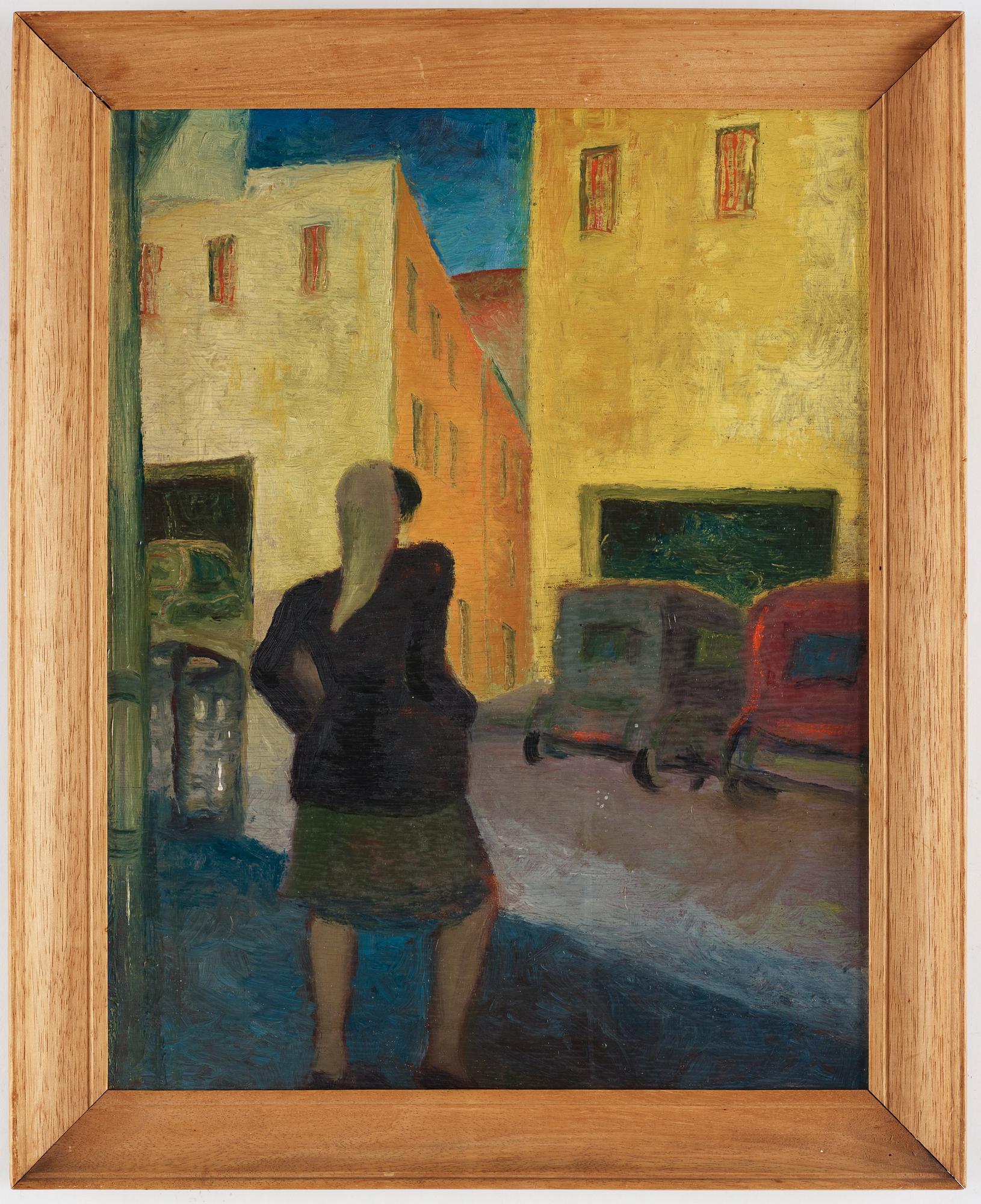 Gerard Sekoto, "Woman crossing the road".