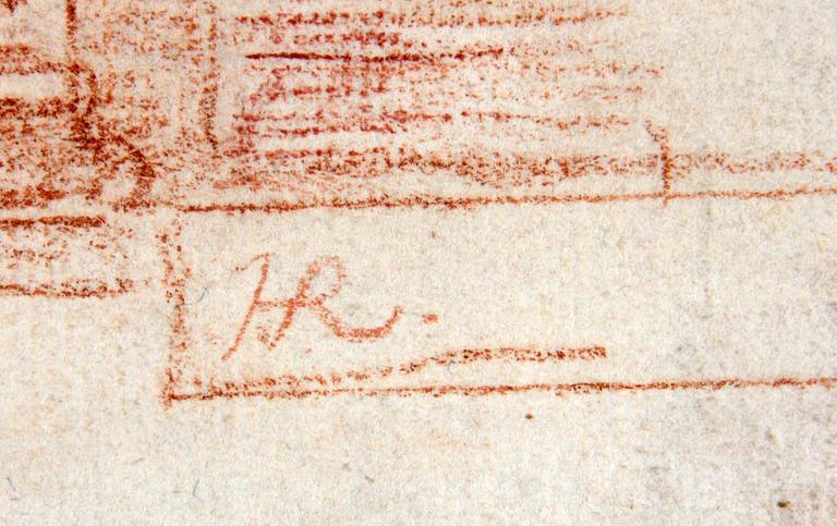 TECKNING, 1700/1800-tal, monogramsign, trol. Johan Heinrich Ramberg.