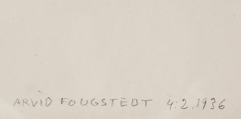 ARVID FOUGSTEDT, blyertsteckning, sign o dat 1936.