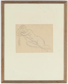 Isaac Grünewald · ISAAC GRÜNEWALD, blyertsteckning, signerad.