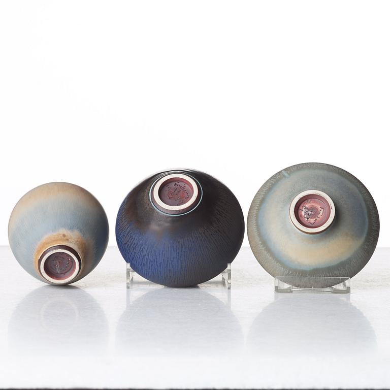 Berndt Friberg, vaser, 6 st, Gustavsbergs studio 1961-79.