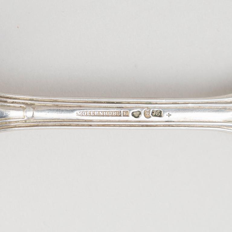 Bestickservisdelar, 14 st, silver, Sverige, 1800-tal.