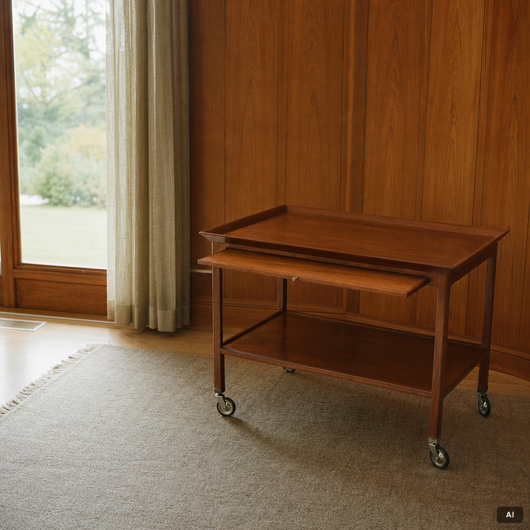 Serving cart, mid-20th century.
