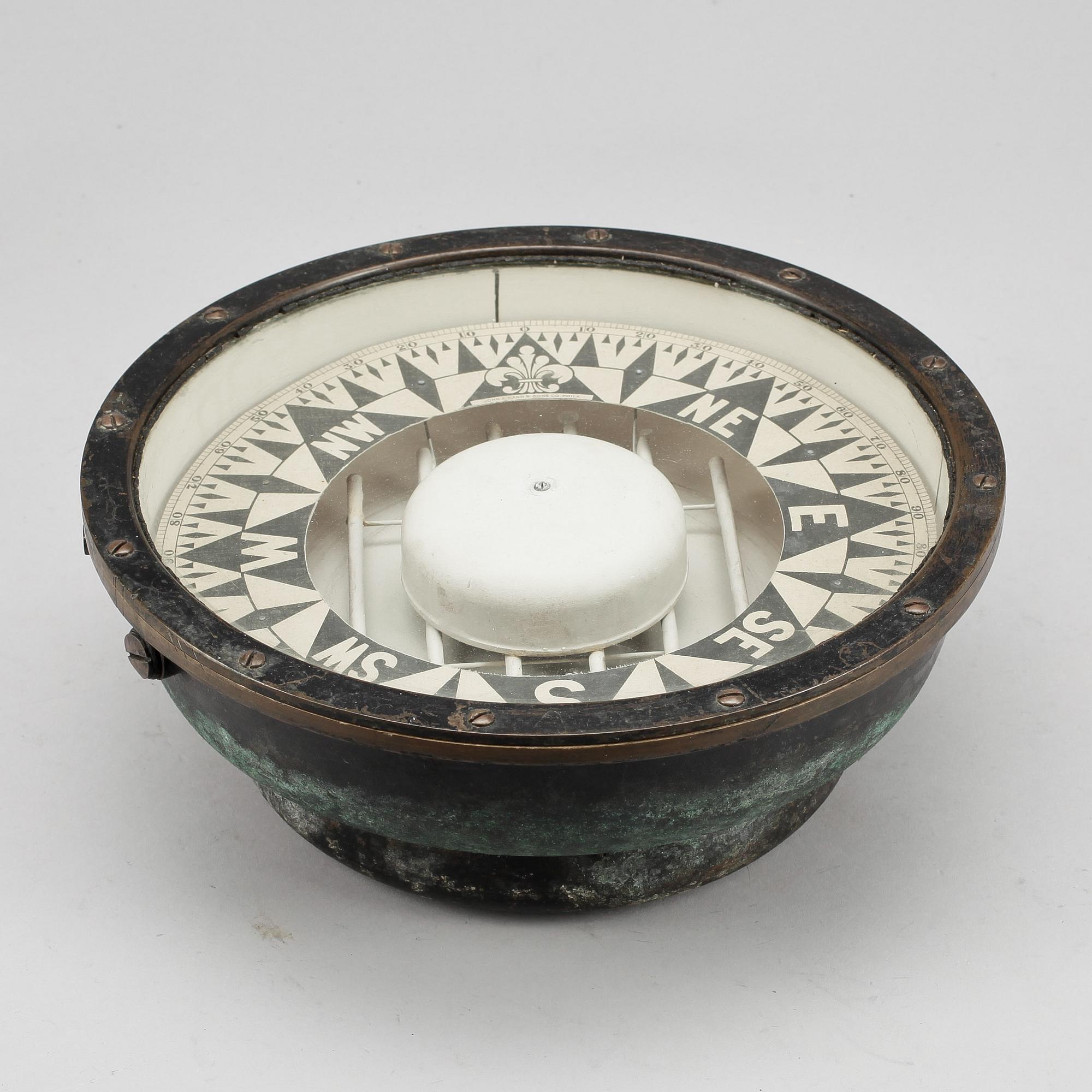 SKEPPSKOMPASS, John E Hand&sons, Philadelphia, 1800-tal.