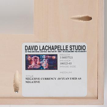 David LaChapelle, "Negative Currency: 10 Yuan used as Negative", 2010.