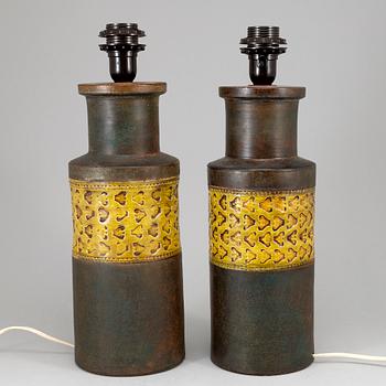 A pair of Bitosse clay table lamps, Bergboms, 1960/70s.