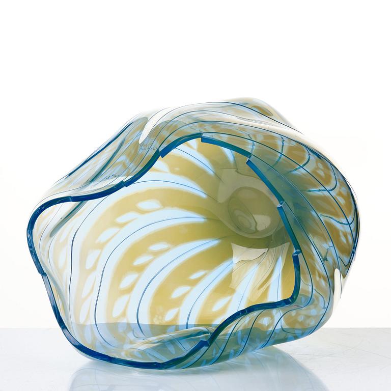 Gunnar Cyrén, a "graal" glass vase, Orrefors, Sweden 1987.