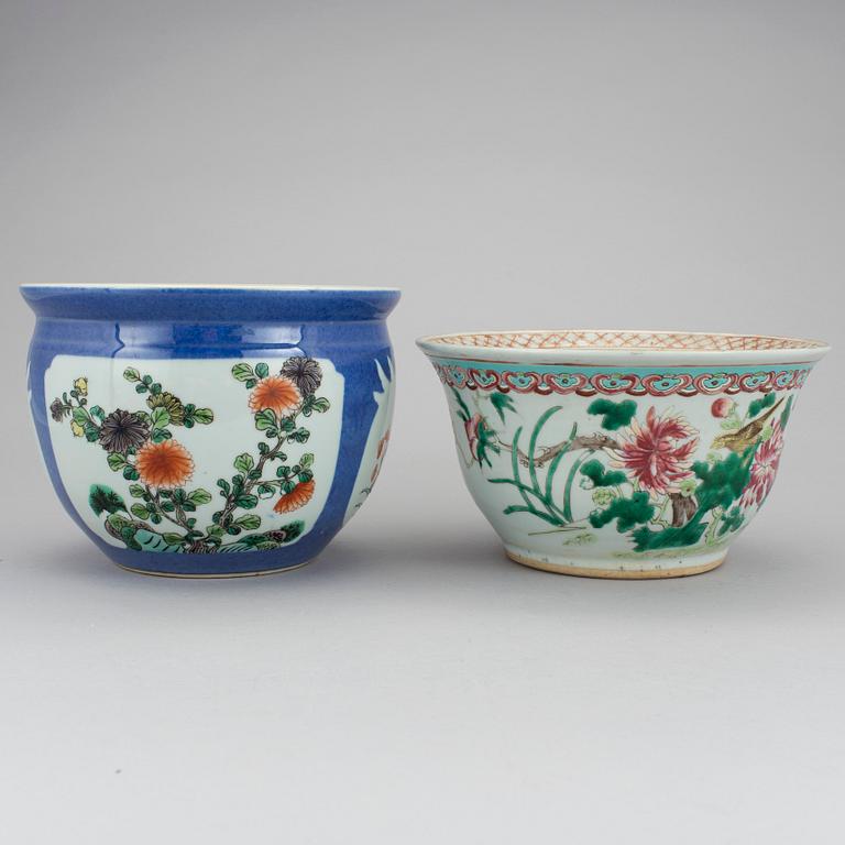 Two Chinese flower pots, 20th Century.