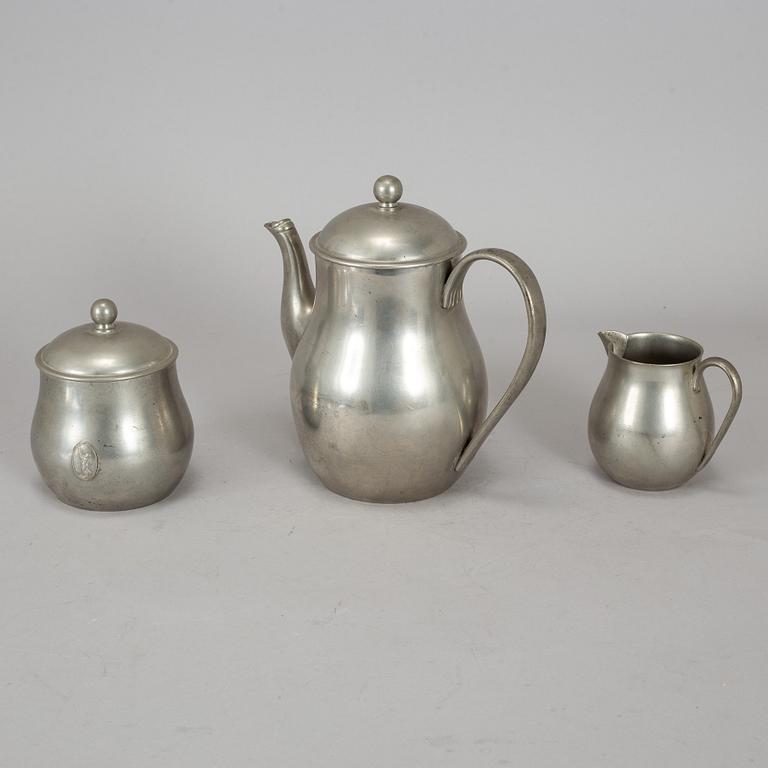 FIRMA SVENSKT TENN, kaffeservis, tre delar, tenn, 1928.