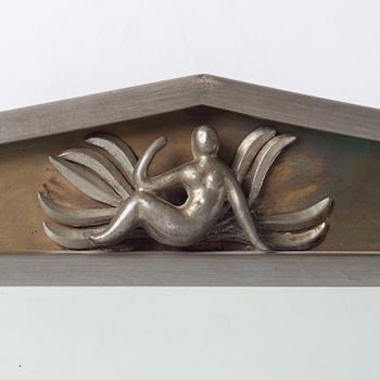 Nils Fougstedt, a Swedish Grace pewter framed wall mirror, model 137, Firma Svenskt Tenn, Stockholm 1925.