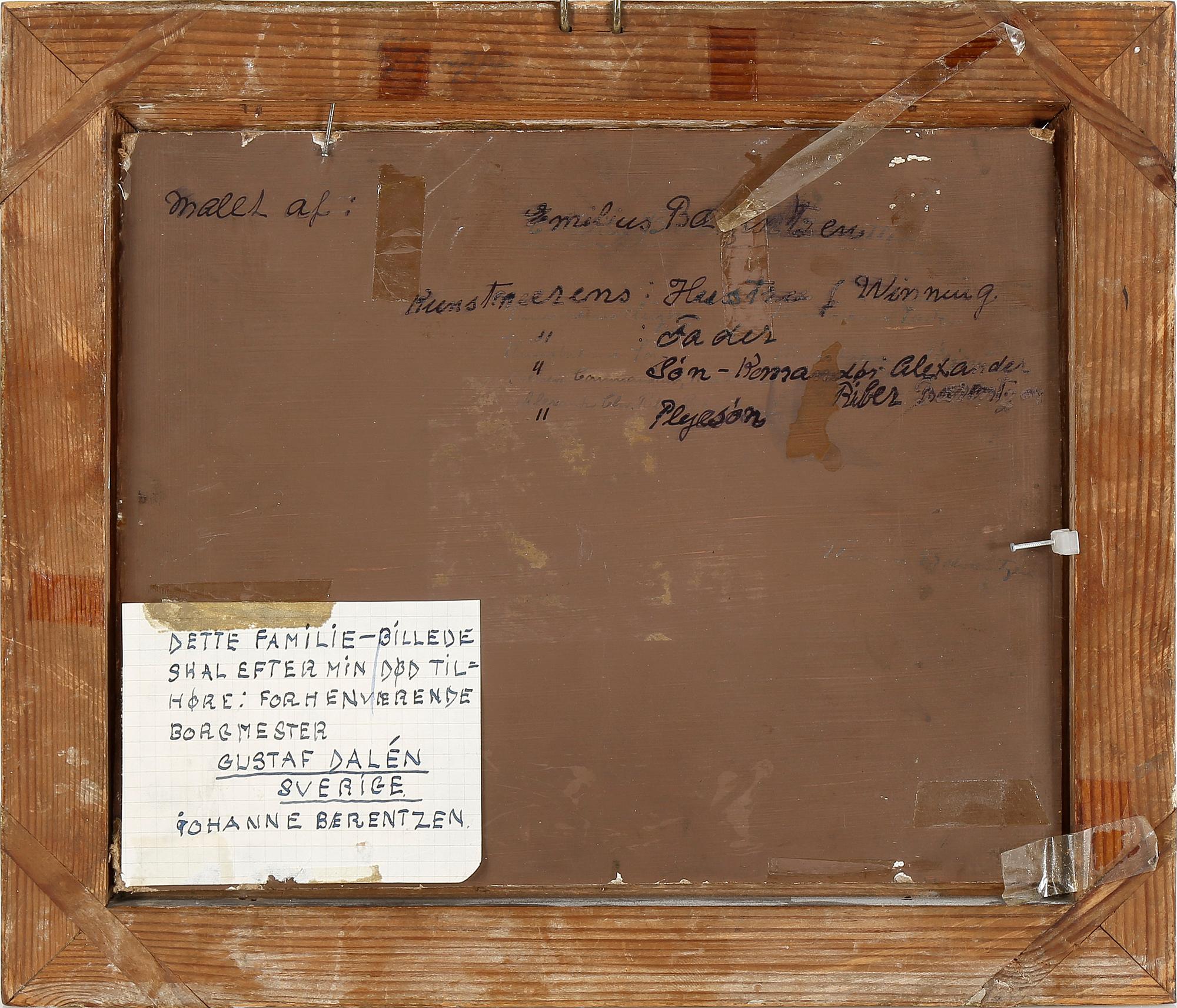 BAERENTZEN, EMILIUS. Olja på pannå. 1800-talets mitt.