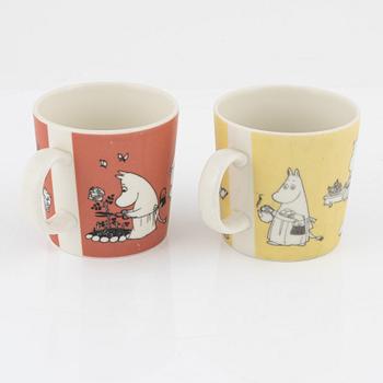 Two porcelain Moomin mugs, Arabia, Finland, 1990-99.