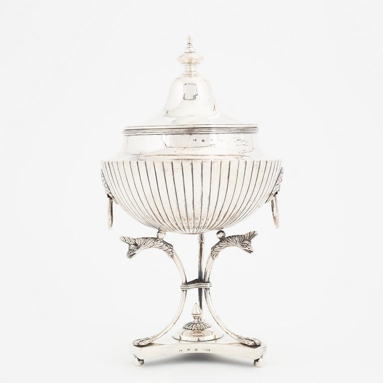 Carl Magnus Ryberg, strösockerskål, silver, empire, Stockholm 1821.