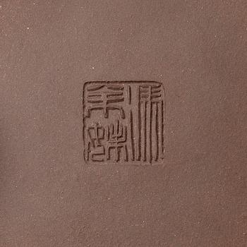 A group of three Chinese yixing 'gongfu' teapots, 1980s.