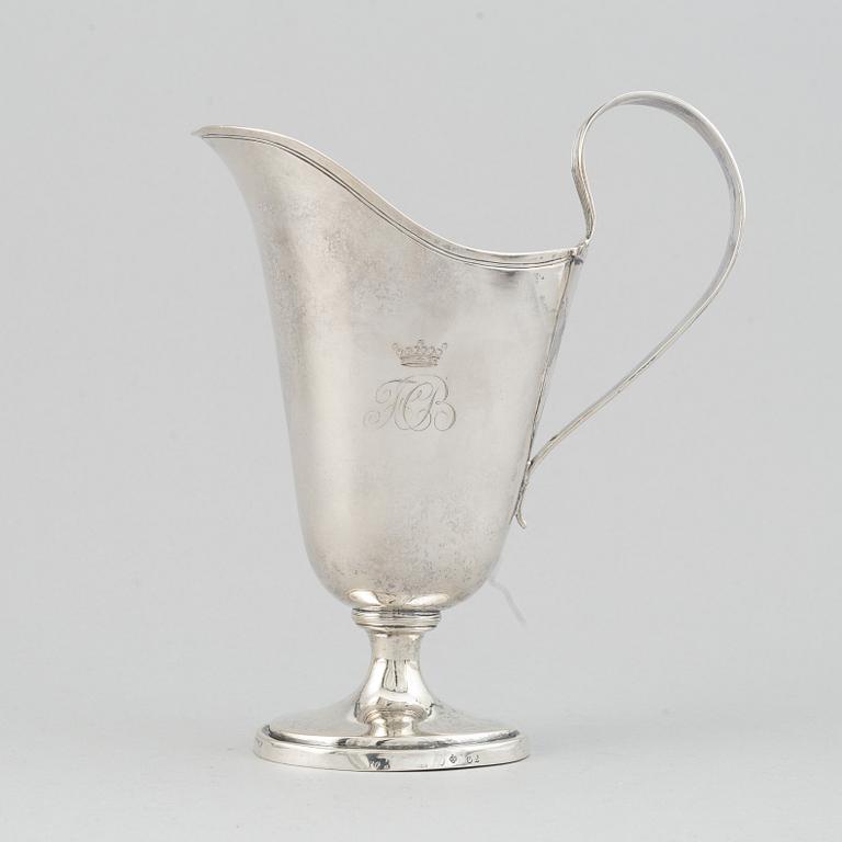 A Swedish late Gustavian jug and bowl, mark of Pehr Zethelius, Stockholm 1796 and 1804.