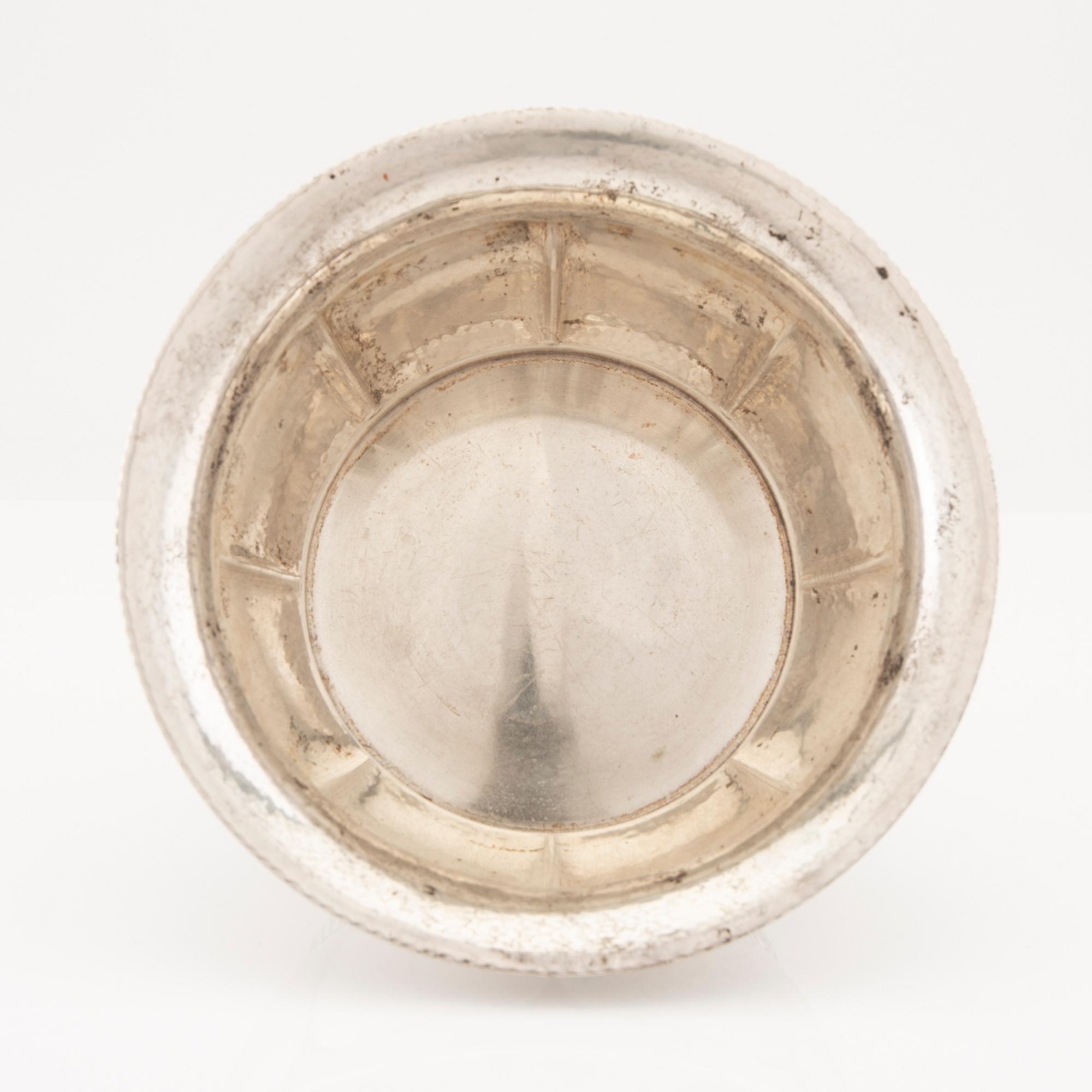 A Swedish 20th century silver bowl on stand mark of K Andersson Stockholm 1950s weight 470 grams.