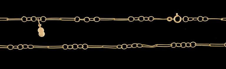 HALSLÄNK, 18k guld, Uno A Erre, Arezzo, Italien. Vikt 14,3 g.