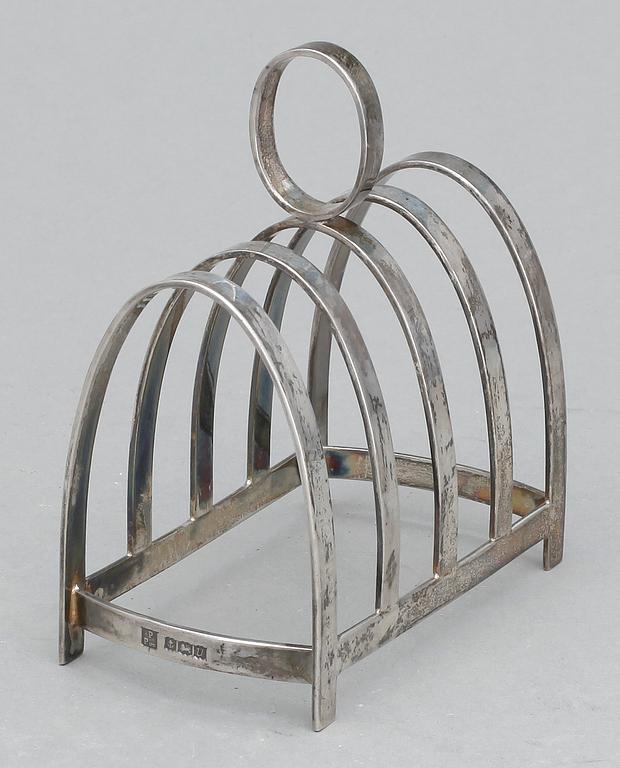 TOASTSTÄLL, silver, Birmingham 1919. Vikt ca 108 gram.