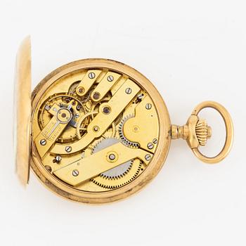 Pocket watch, 18K gold, hunter, 49,5 mm.