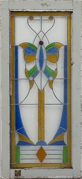 FÖNSTER, 2 st, blyinfattade, 1900-tal.