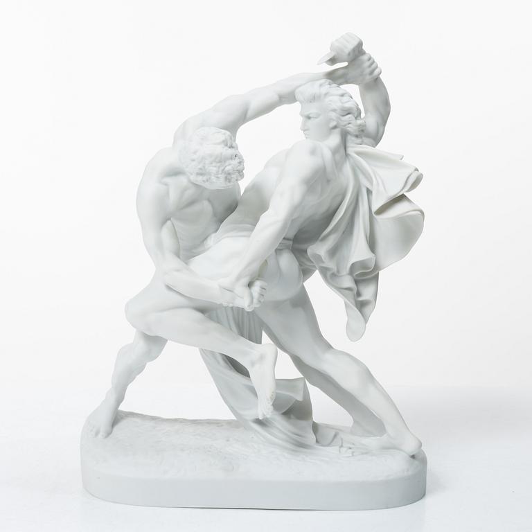 Johan Peter Molin, efter, sculpture, Parian, "The Belt Bucklers".