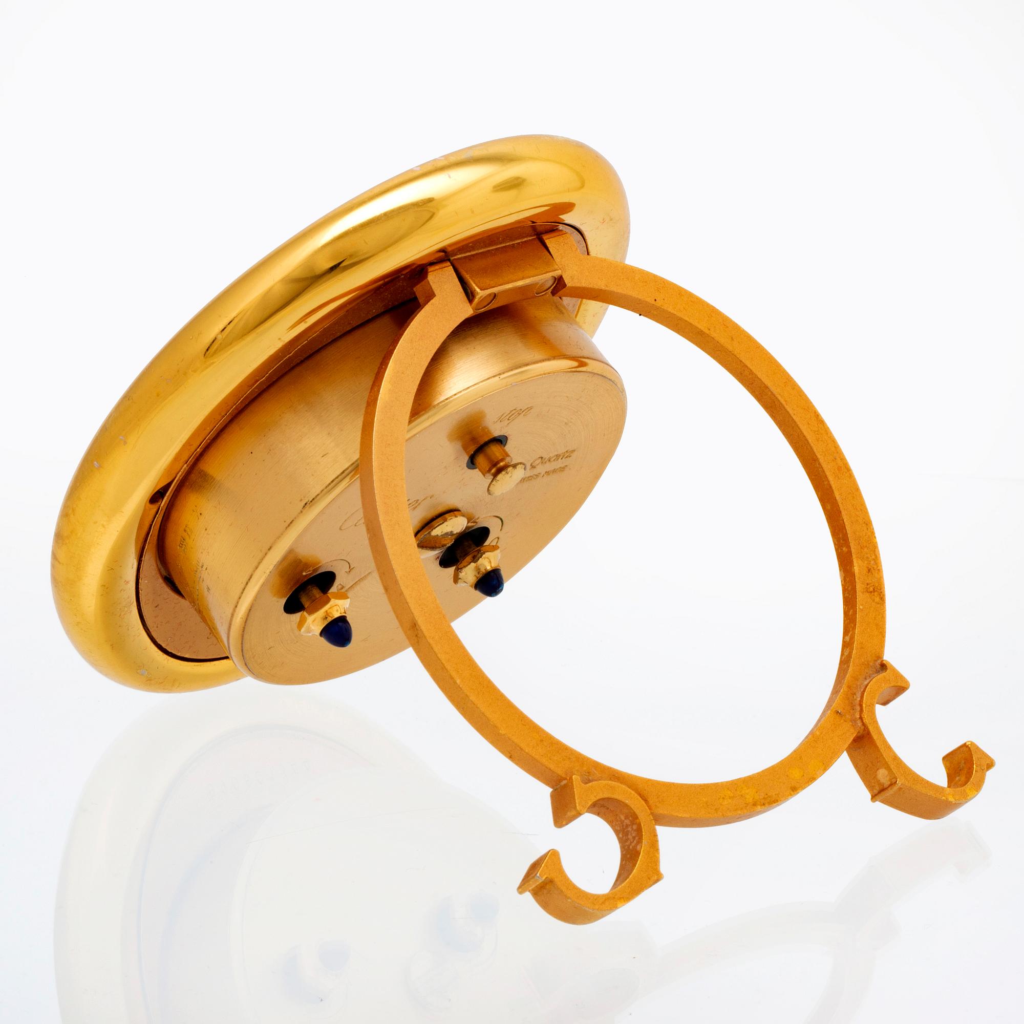 Cartier, bordsur / väckarklocka, 90 x 74 mm.