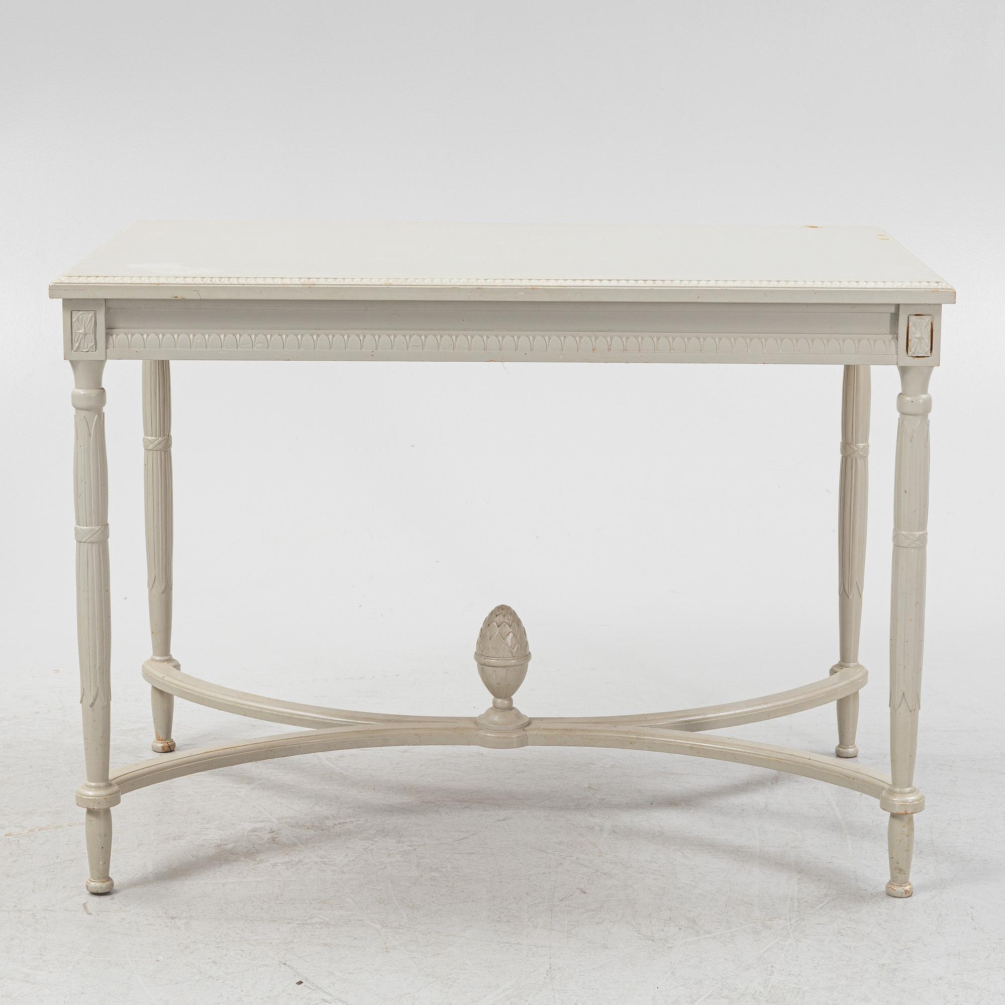 A Gustavian style 6-piece furniture suite, P.A. Eklund Bispgården, mid 20th Century.