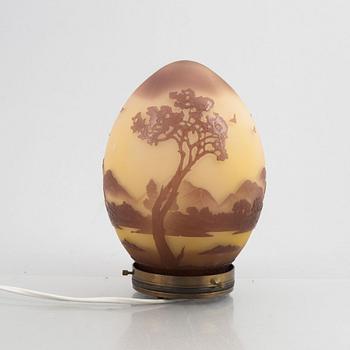 La Rochere, a cameo glass table lamp, France.