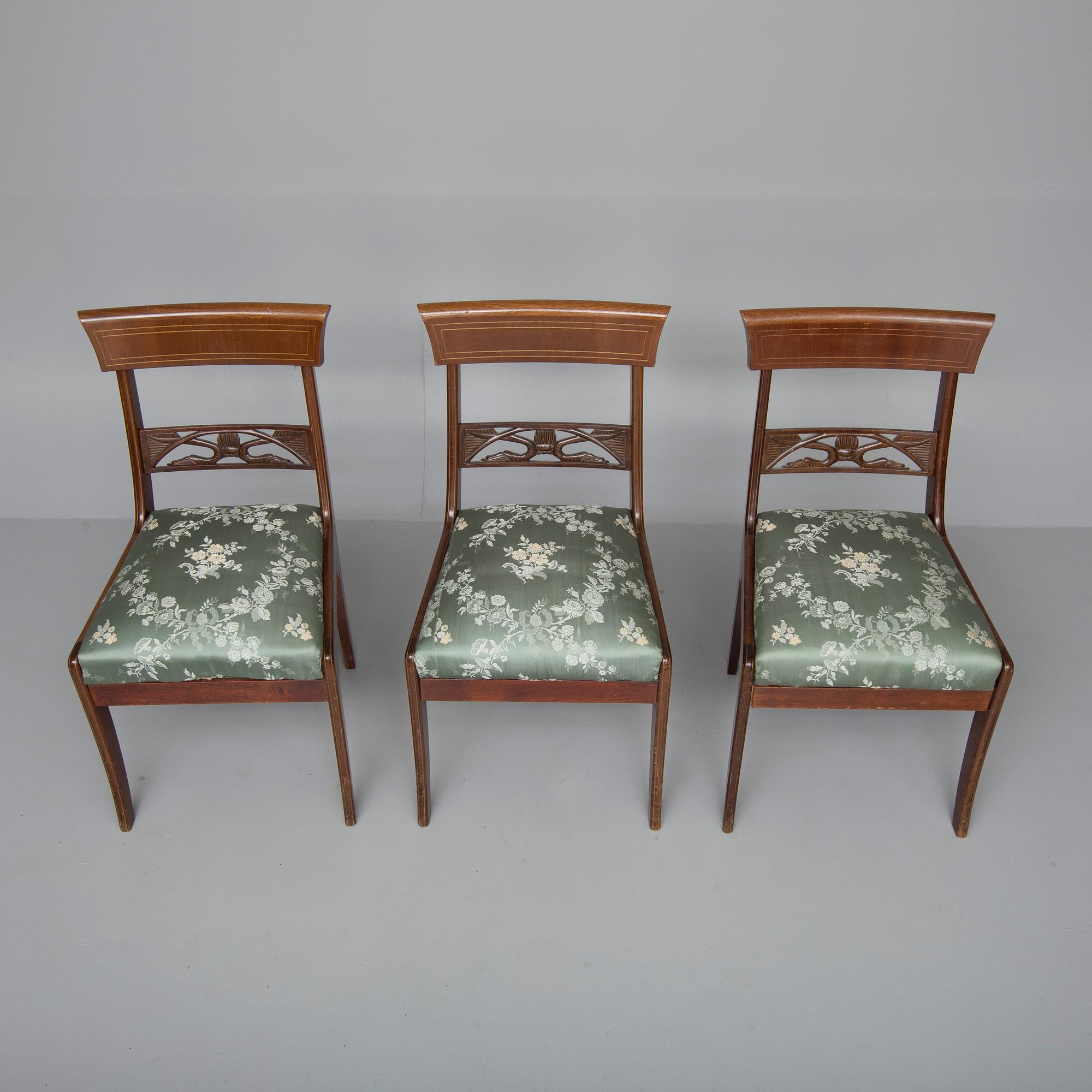 STOLAR, 3 st, biedermeierstil, tidigt 1920-tal.