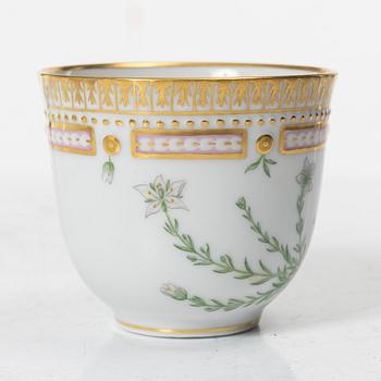A Royal Copenhagen 'Flora Danica' coffee cup with stand, Denmark, 20th Century.