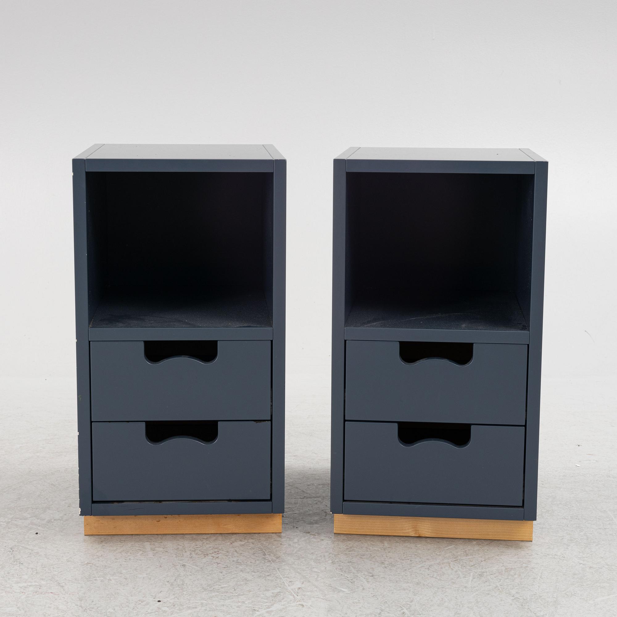 Jonas Bohlin & Thomas Sandell, hurtsar/sängbord, ett par, "Snö", Asplund.