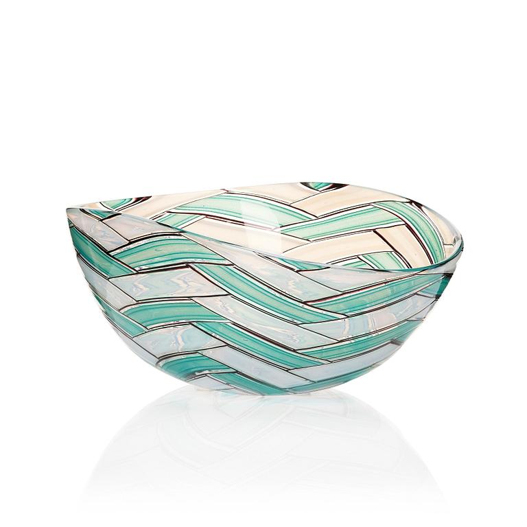 Ercole Barovier, a green 'A Spina' bowl, Barovier & Toso, Murano, Italy 1950-60s.