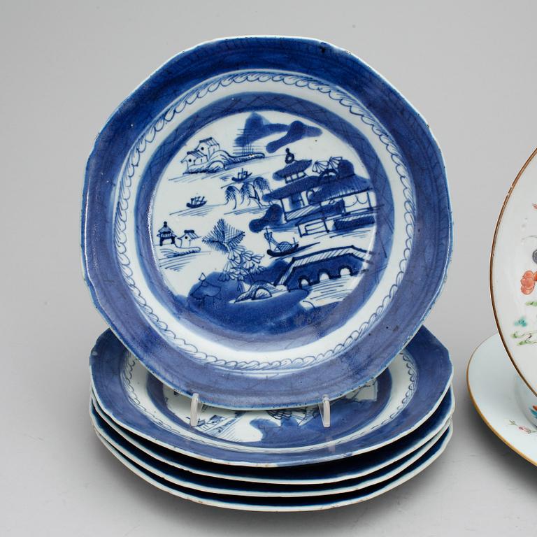 PARTI PORSLIN, 13 delar, Kina, sen Qingdynasti.