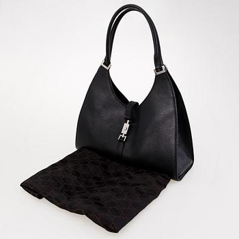 GUCCI Black Leather Jackie O Bag.
