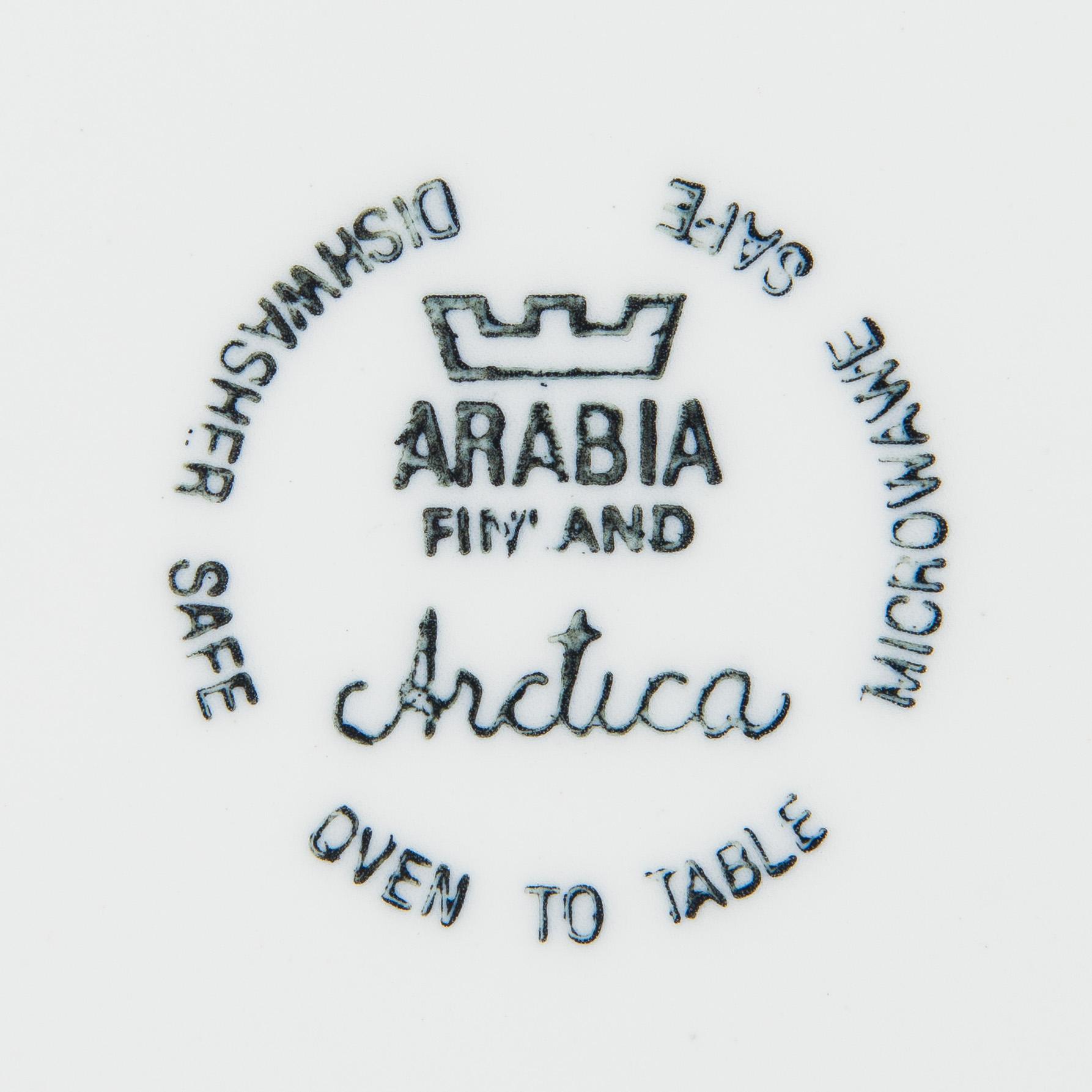 Inkeri Leivo, A 52-piece porcelain tableware set, 'Arctica' Arabia Finland.