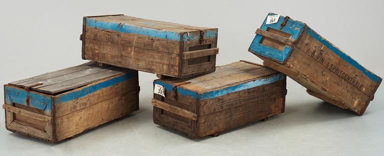 TRÄLÅDOR, 4 stycken, Vin & spritcentralen, 1900-talets mitt.
