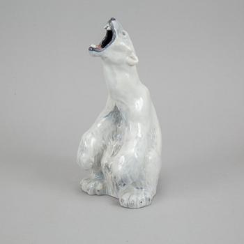 Royal Copenhagen, a 502 porcelain polar bear, Denmark, 1985-91.