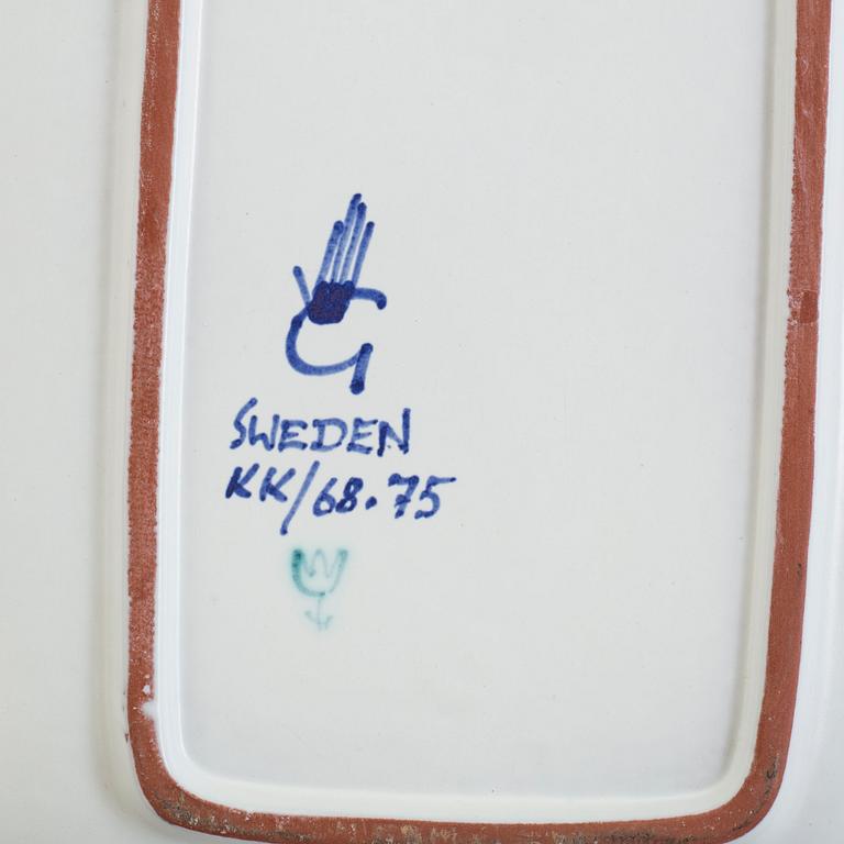 A second half of the 20th century earthenware dish by Stig Lindberg for Gustavsberg.