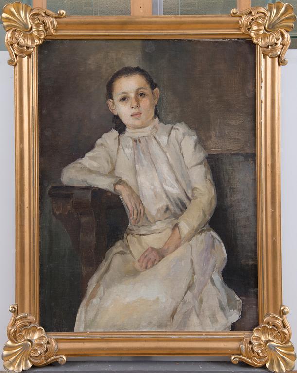 NIKOLAI BOGDANOV BEL'SKY, TILLSKRIVEN, PORTRÄTT AV FLICKA.