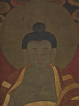 Thangka, Medicin Buddha, Tibet, sent 1900-tal.