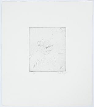 Evert Lundquist, two dry points, signed Evert Lundquist and numered 6/50 and 12/50 pencil.