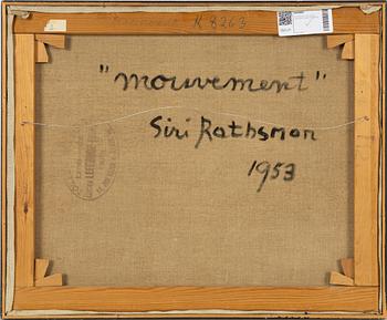 Siri Rathsman, oil on canvas, signed and dated 1953.