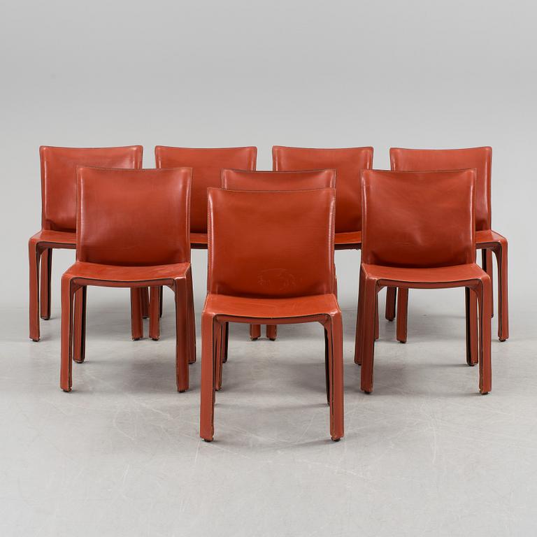 MARIO BELLINI, a set of 8 "412 CAB" chairs for Cassina.
