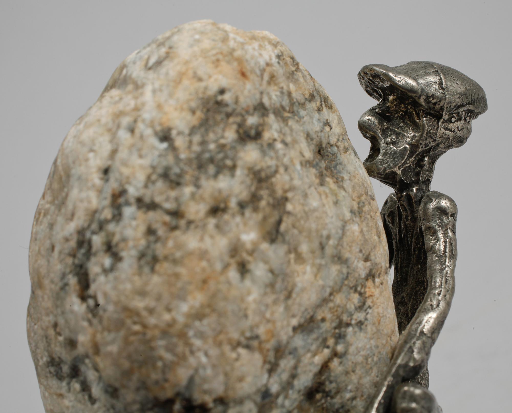 HENRY GUSTAFSSON, skulptur, tenn och sten, 1986.