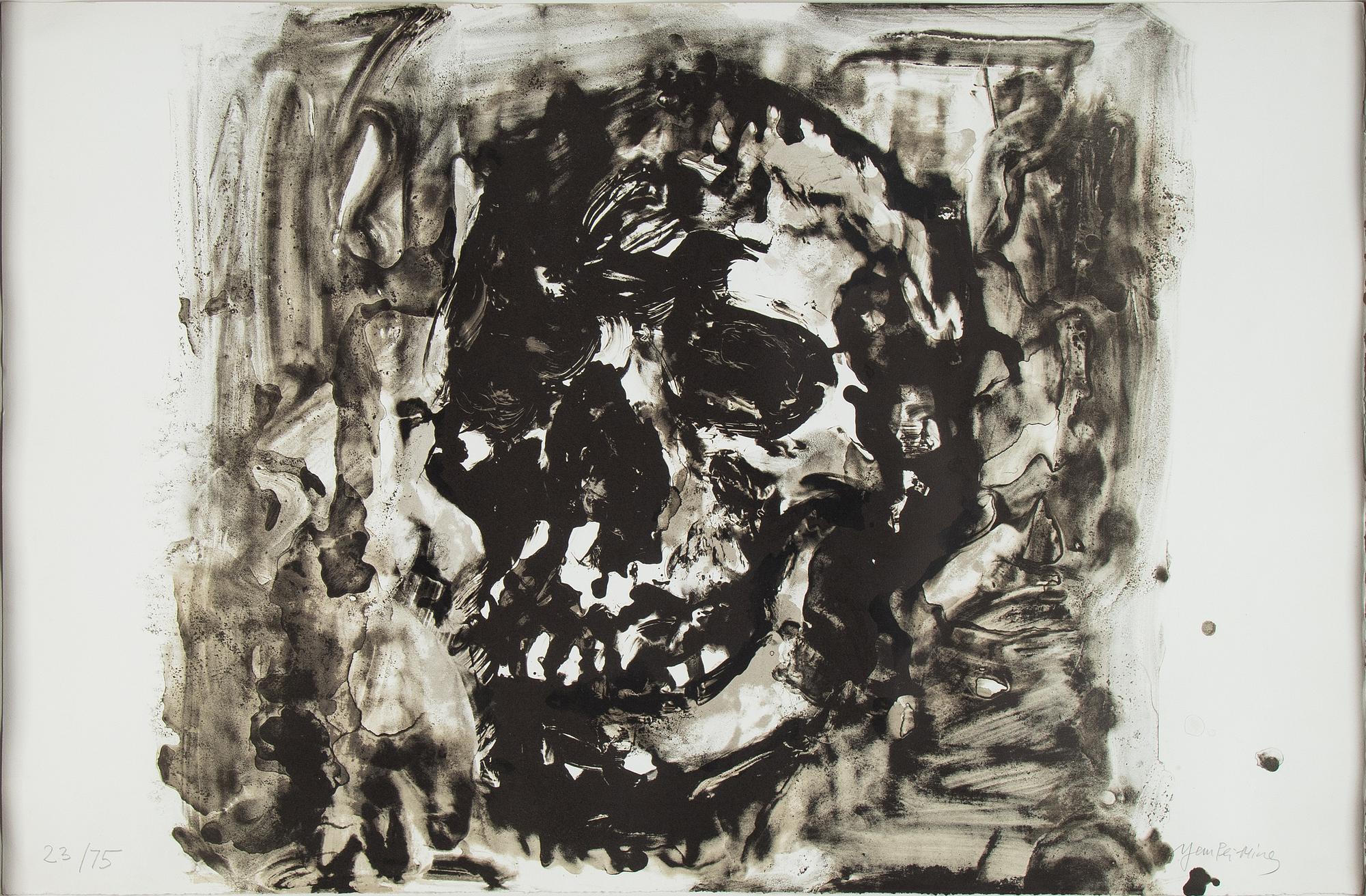Yan Pei-Ming 严培明, lithograph, signed and numbered 23/75.