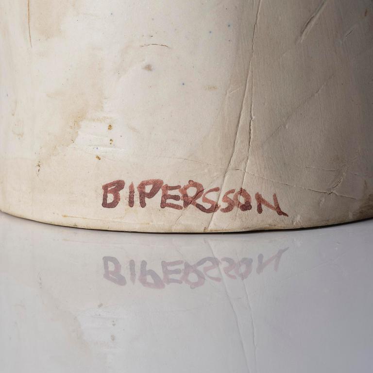 Britt-Ingrid "BIP" Persson, a glazed stoneware sculpture of faces, ca. 1970.