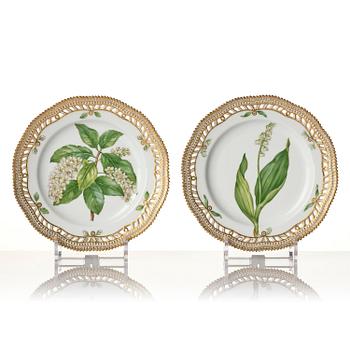A Royal Copenhagen 'Flora Danica' service for two, Denmark, 20th century. (12 pieces).